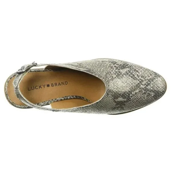 Lucky Brand - Lideton Slingback Booties Leather (gray snakeskin) New Sz 7 - Picture 3 of 9